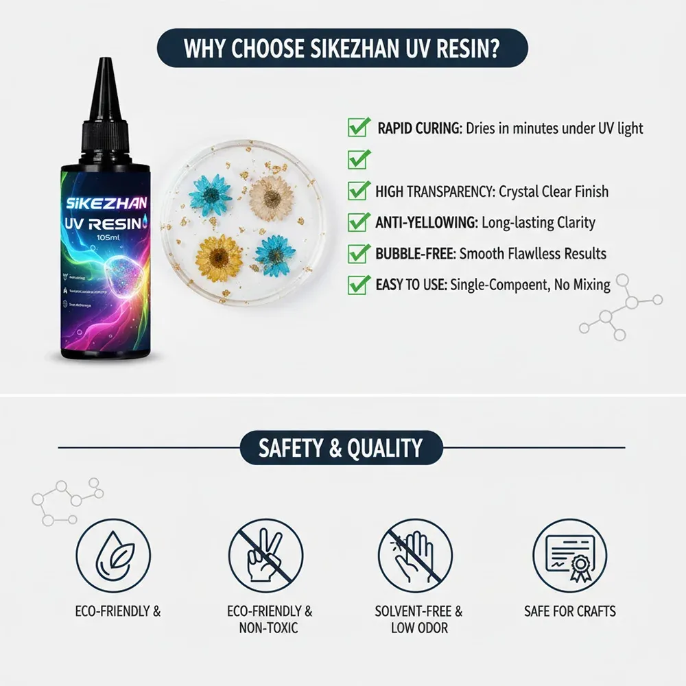 Résine UV cristal anti-jaunissement dure pour bijoux et moules