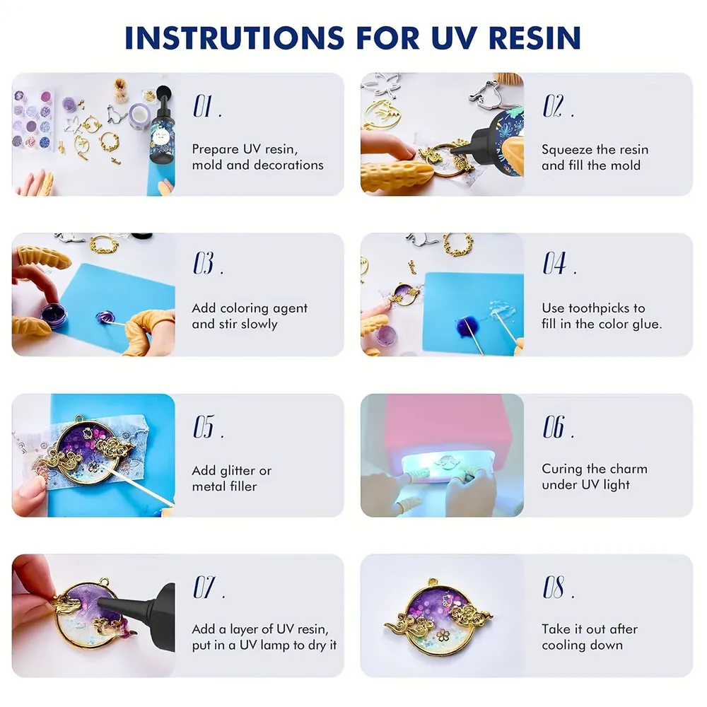 Résine UV dure 50 à 500 g pour bijoux cristal