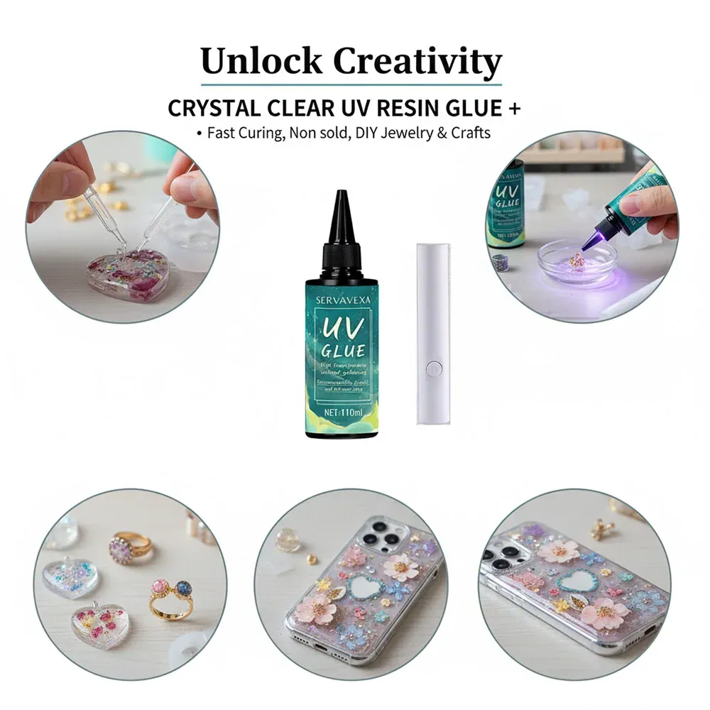 Résine UV dure transparente 110 ml sans bulles pour bijoux