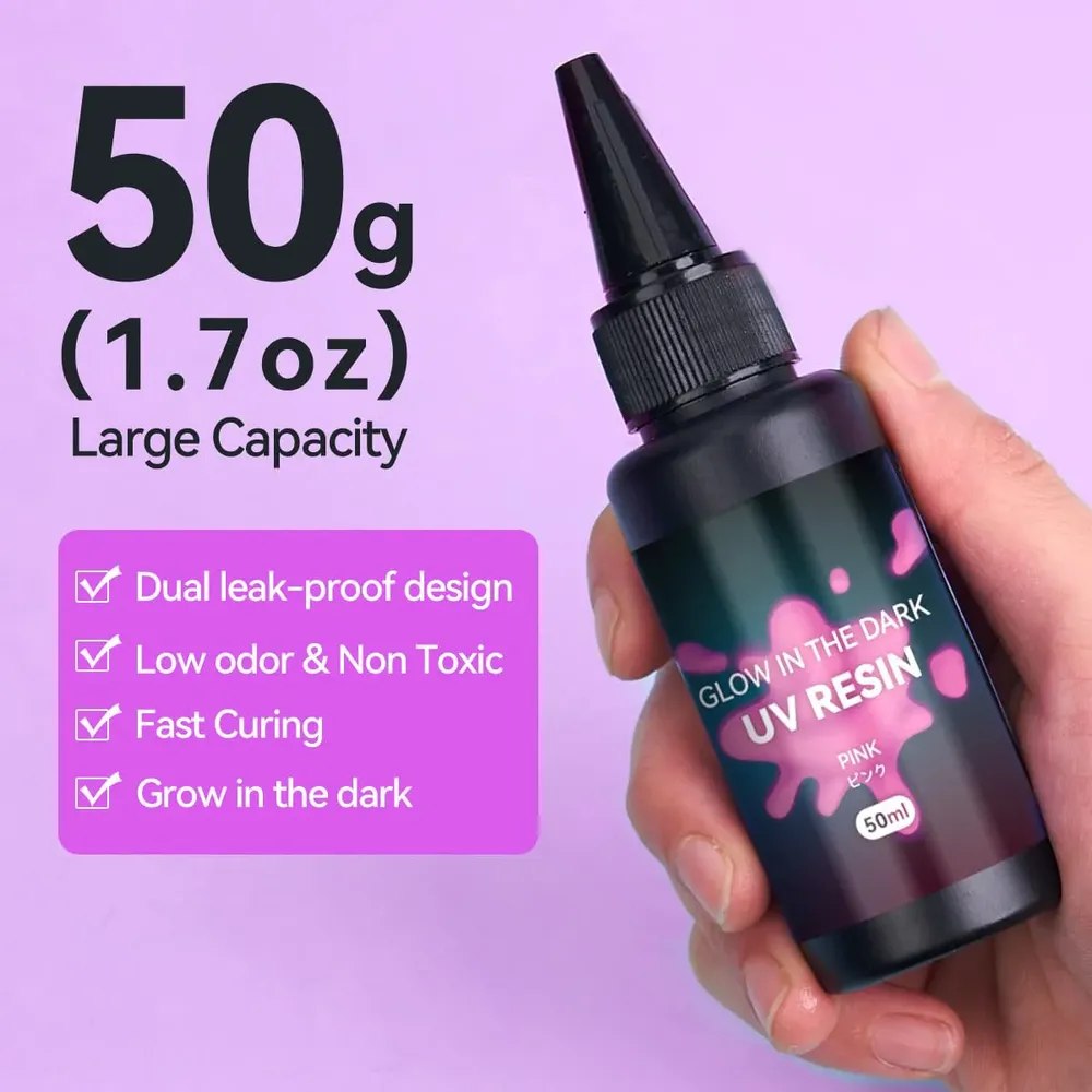 Résine UV phosphorescente 400 g 8 couleurs pour bijoux