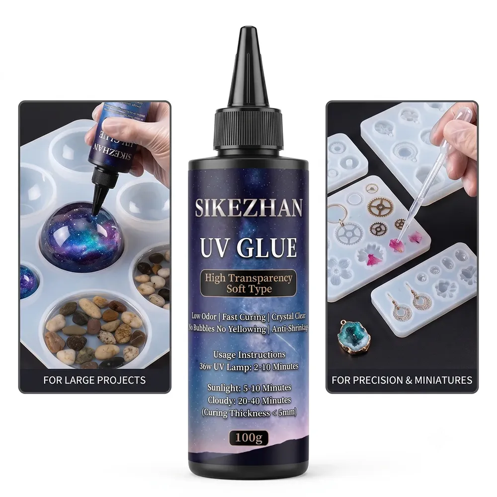 Résine UV souple transparente 30 à 300 g séchage rapide