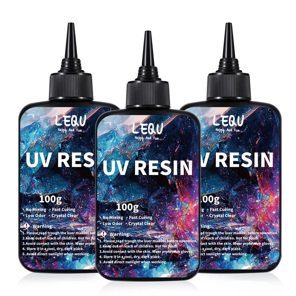 Résine UV transparente durcissable 100 à 500 g formule améliorée
