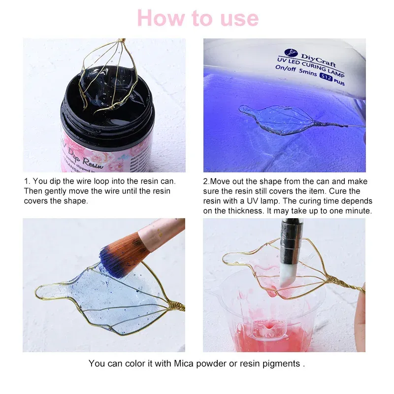 Résine UV transparente séchage rapide 40 à 100 ml pour bijoux