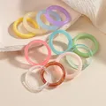 Set de bagues résine acrylique transparente colorée femme – 1