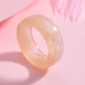 Set de bagues résine acrylique transparente colorée femme – Couleur de la pierre principale Beige