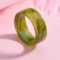 Set de bagues résine acrylique transparente colorée femme – Couleur de la pierre principale green
