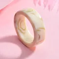 Set de bagues résine acrylique transparente colorée femme – Couleur de la pierre principale white