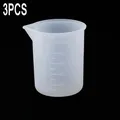 Tasse mesure silicone 100ml avec bâtonnet silicone – Couleur 3pcs