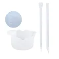 Tasse mesure silicone 100ml avec bâtonnet silicone – Couleur SET 1