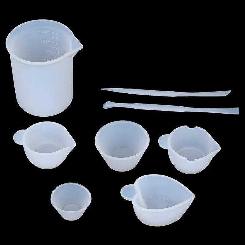 Tasse mesure silicone avec agitateurs pour bijoux résine