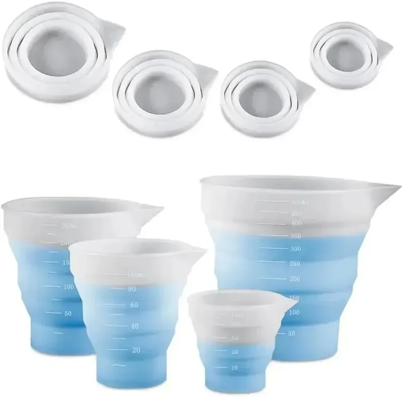 Tasse mesure silicone pliable 50 à 500 ml pour résine