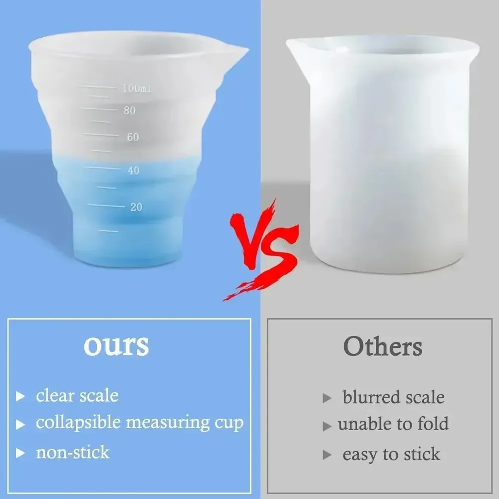 Tasse mesure silicone pliable 50 à 500 ml pour résine