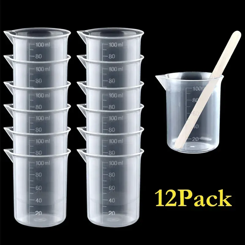 Tasses mesure mélange plastique 100 ml pour résine époxy