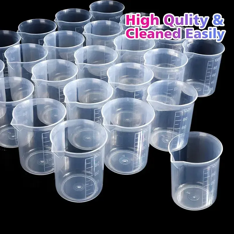 Tasses mesure mélange plastique 100 ml pour résine époxy
