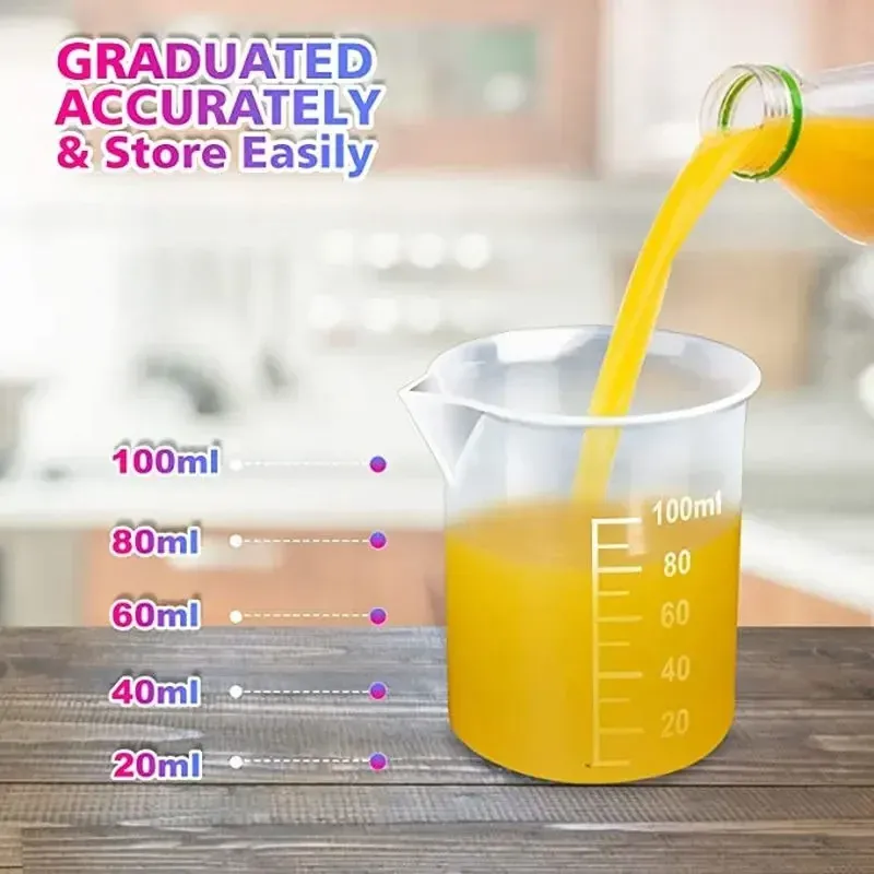 Tasses mesure mélange plastique 100 ml pour résine époxy