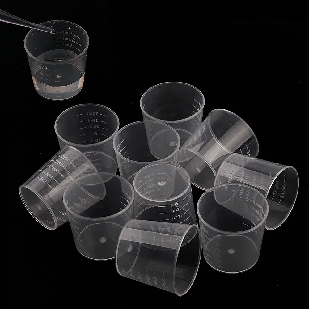 Tasses mesure plastique jetables 20/100 pièces pour résine
