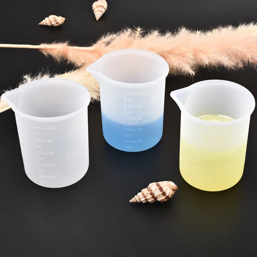 Tasses mesure silicone 100 ml 5 pièces pour résine bijoux