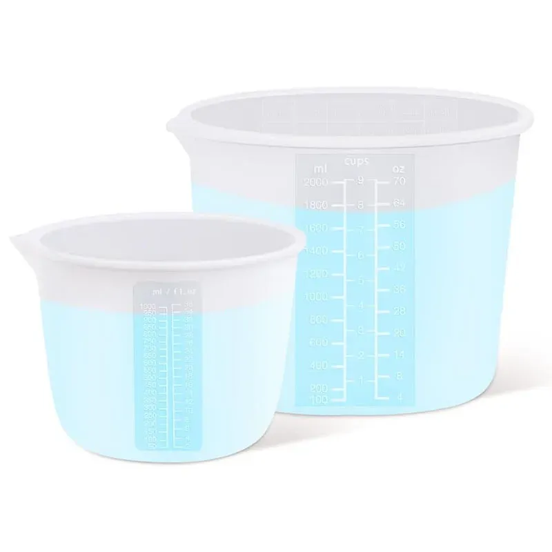 Tasses mesure silicone 1000 à 2000 ml pour résine bougies
