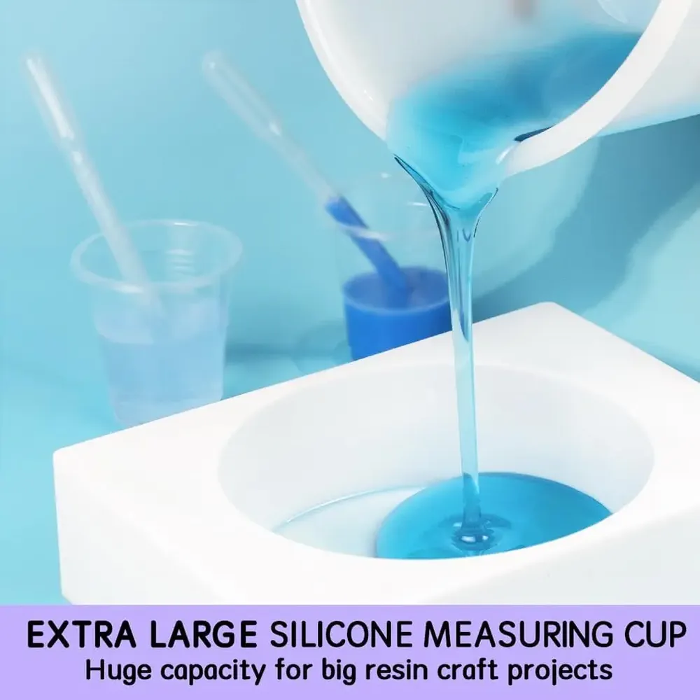Tasses mesure silicone 1000 à 2000 ml pour résine bougies