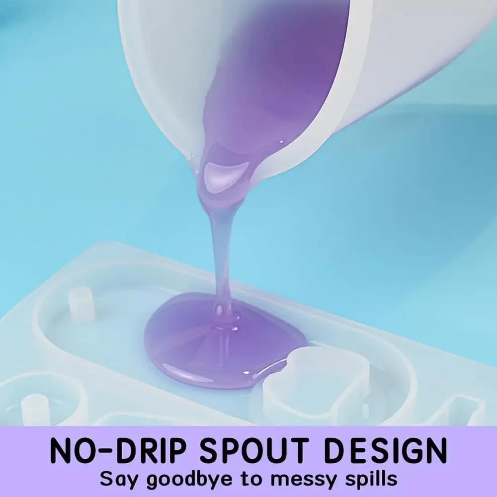 Tasses mesure silicone 1000 à 2000 ml pour résine bougies